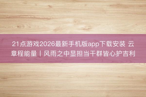 21点游戏2026最新手机版app下载安装 云章程能量丨风雨之中显担当干群皆心护吉利